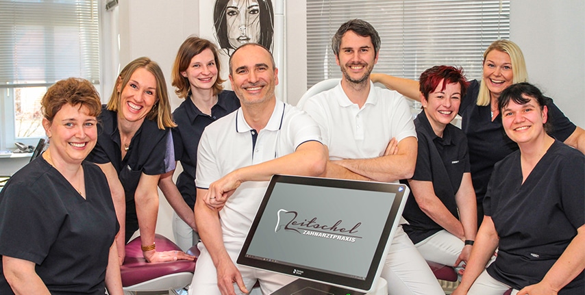 Headerbild Zahnarzt Zeitschel zeigt das Team